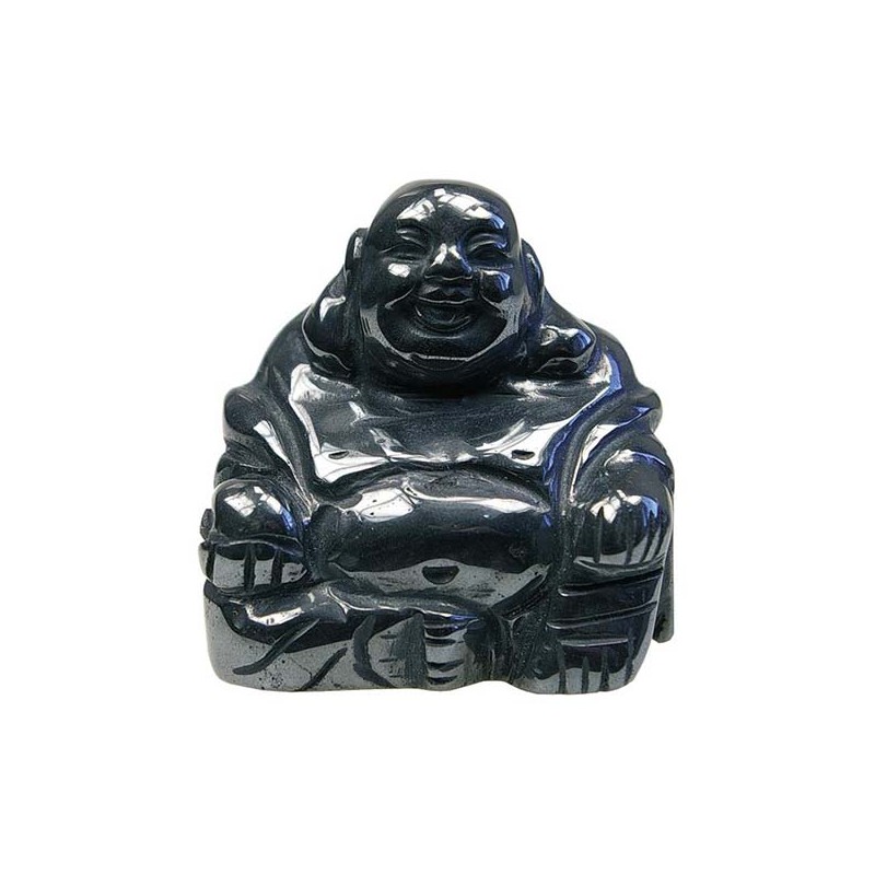 Bouddha Rieur Assis 4 cm - Hématite