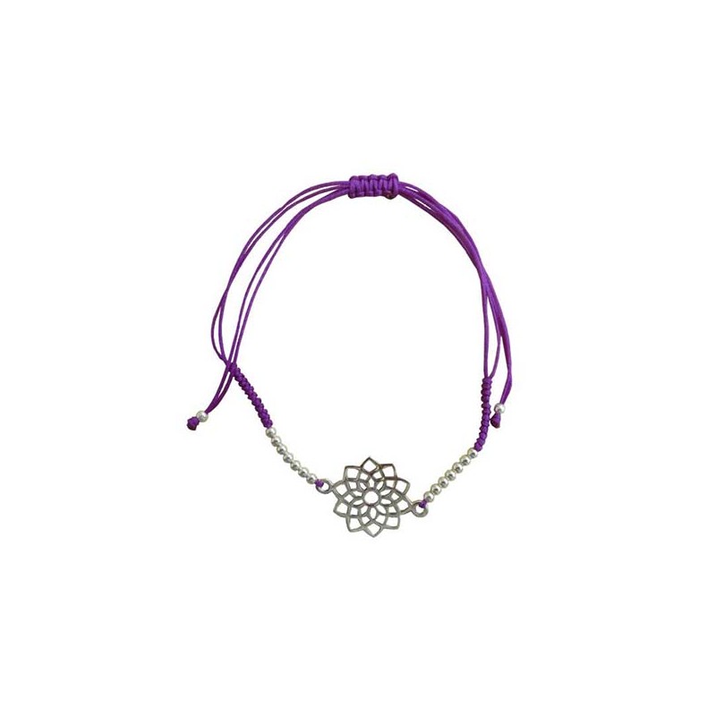 Bracelet cordon ajustable en coton - Chakra Sahasrara