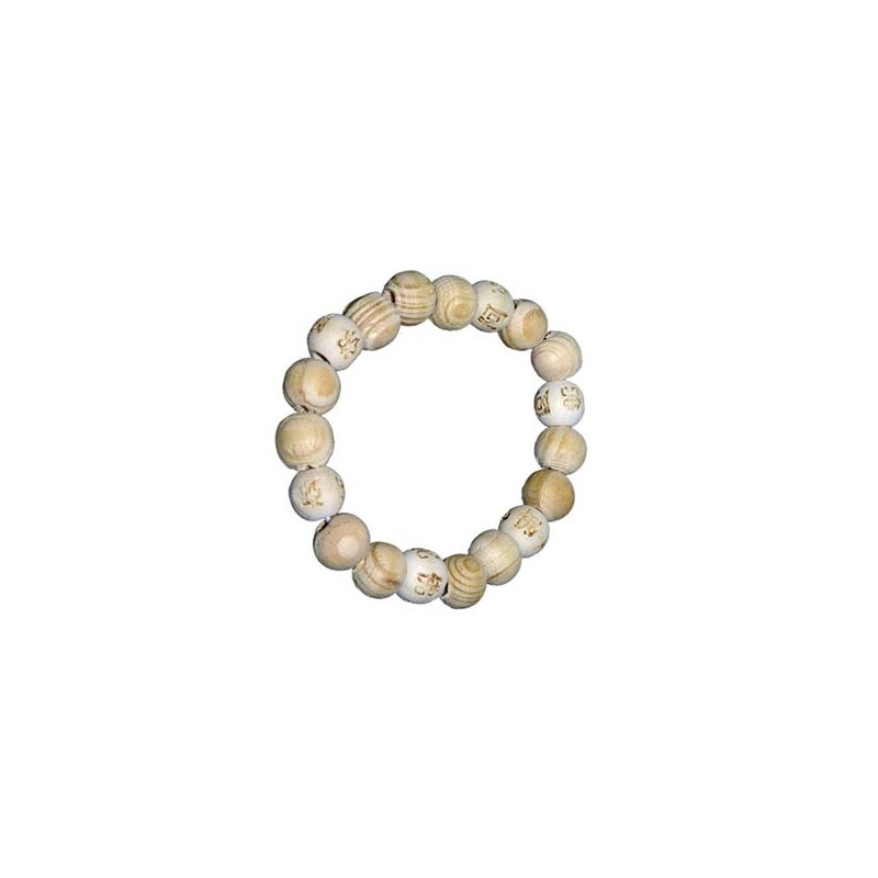 Bracelet Lucky Karma Bois clair Perles rondes 10 mm