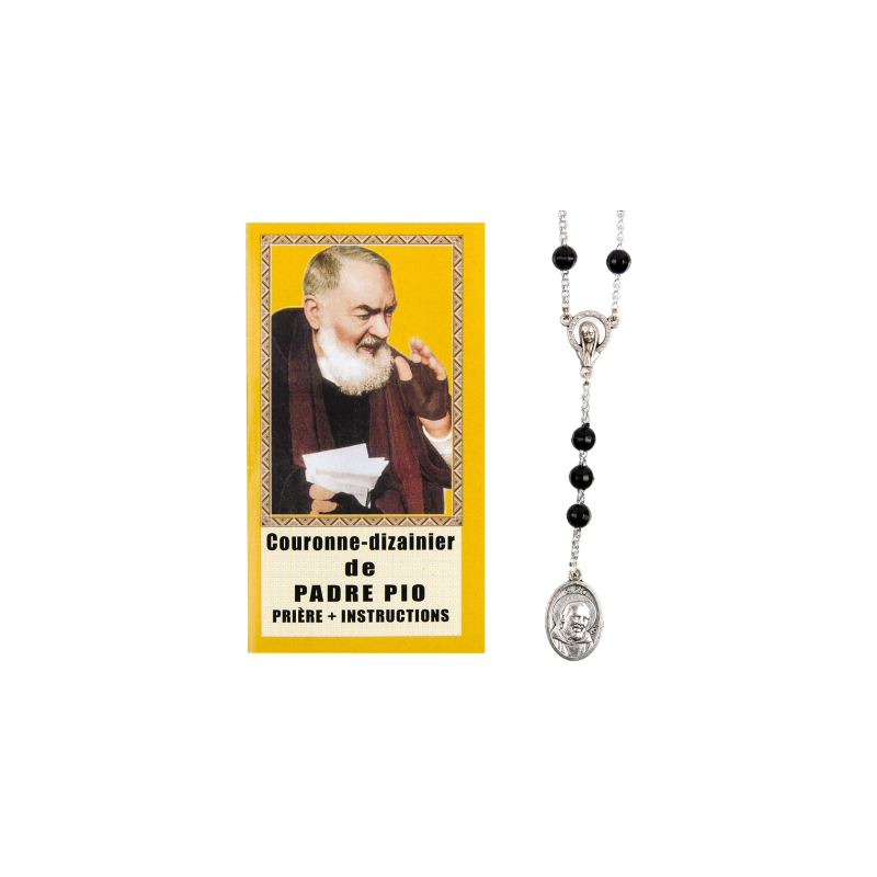 CHAPELET PADRE PIO + IMAGE PRIERE ET INSTRUCTIONS