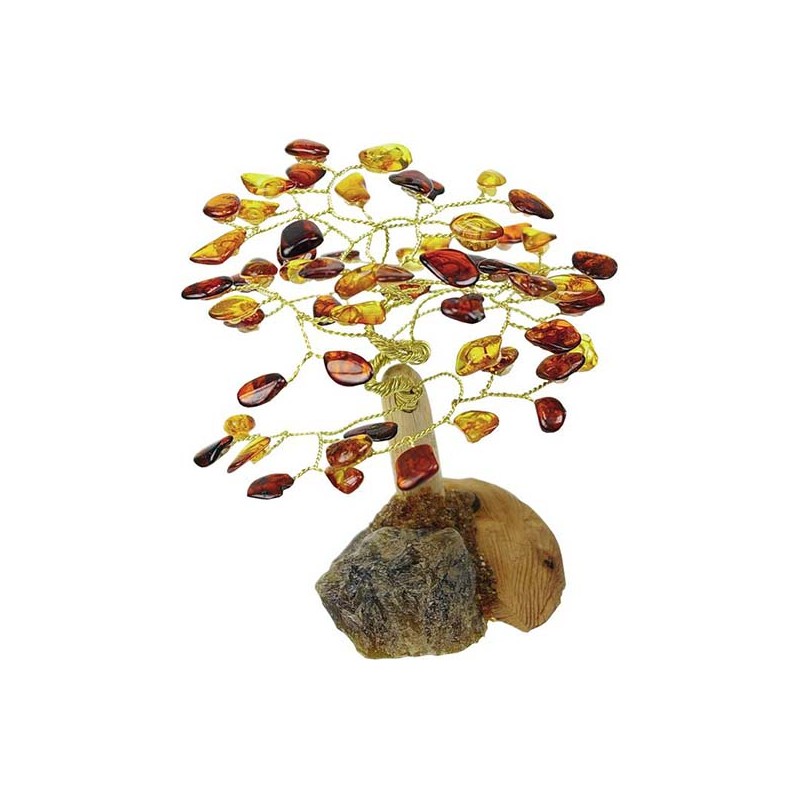 Arbre du Bonheur Ambre cognac mixé 11 cm