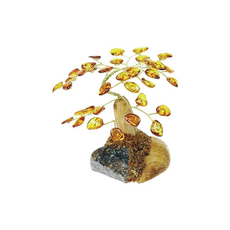 Arbre du Bonheur Ambre cognac mixé 7 cm