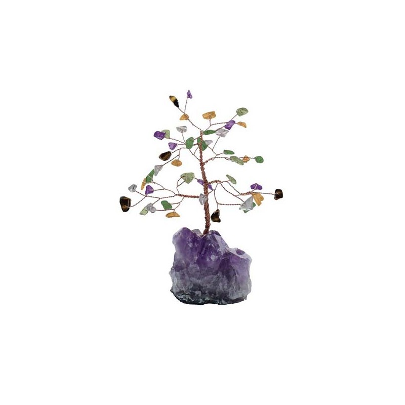 Arbre du Bonheur Quartz multicolore 45 pierres