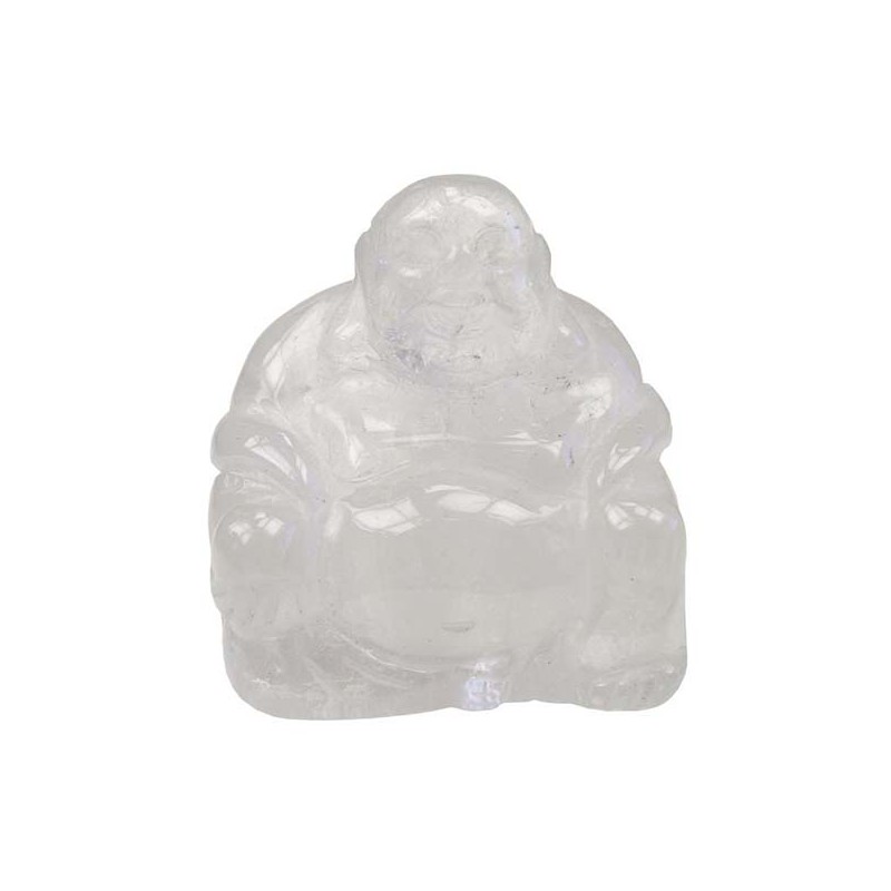 Bouddha Rieur Assis 4 cm - Cristal de roche